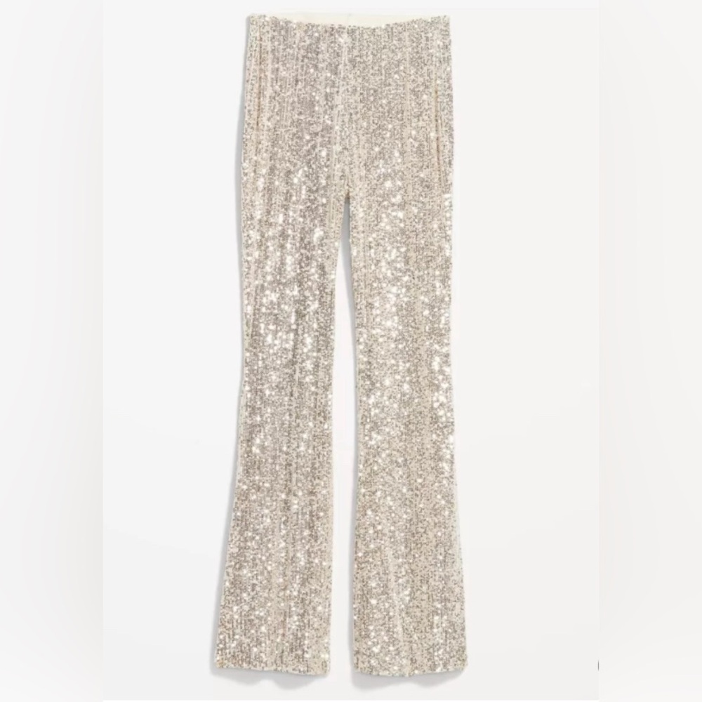 Old Navy High-Waisted Pull-On Sequin Flare Pants